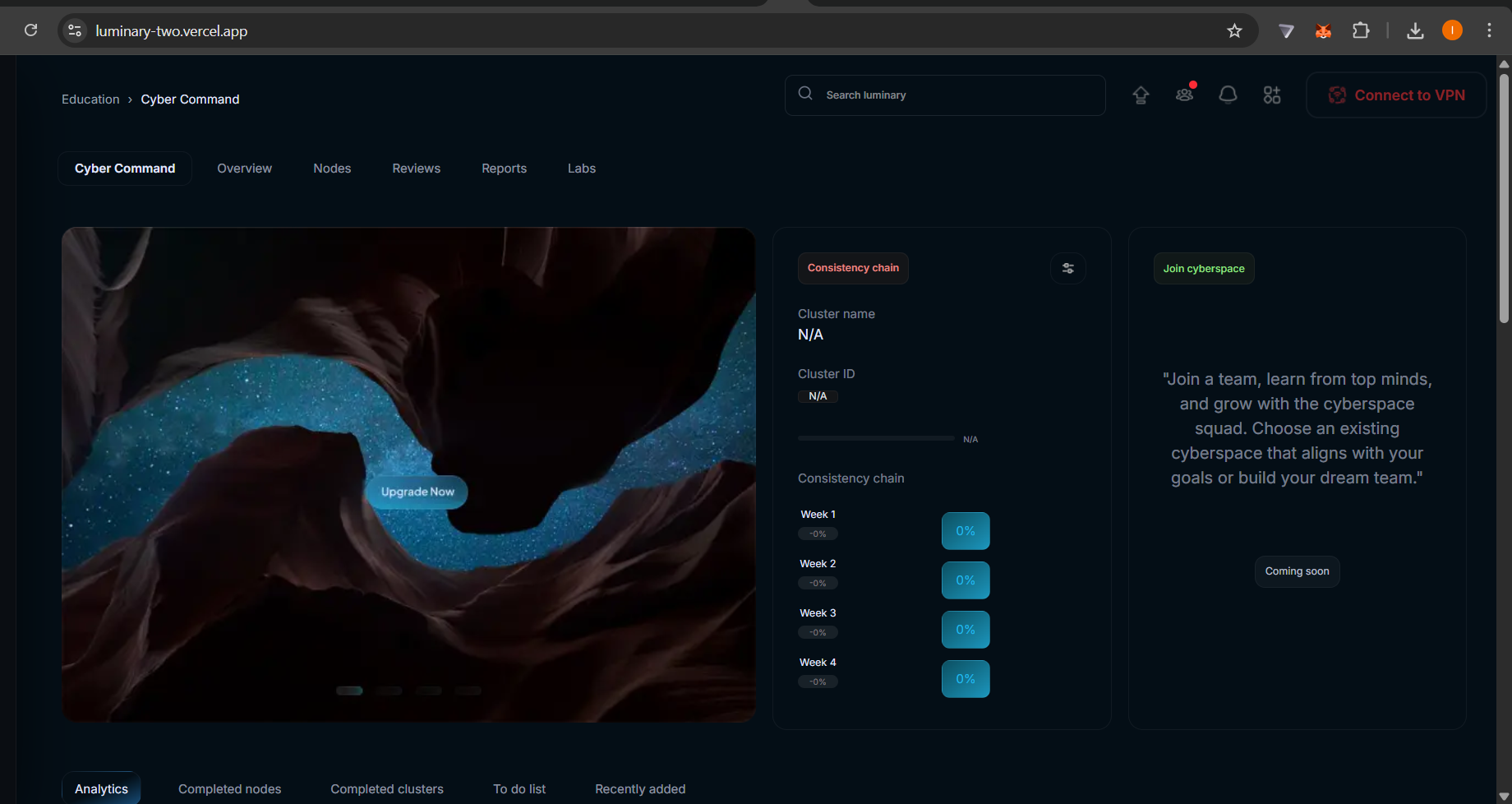 Luminary — Cyber Command Dashboard